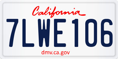 CA license plate 7LWE106