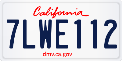 CA license plate 7LWE112