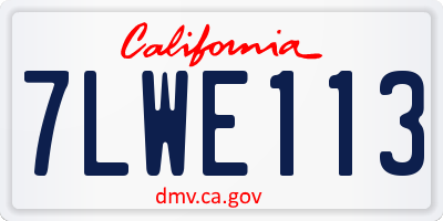 CA license plate 7LWE113