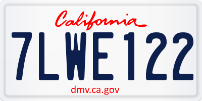 CA license plate 7LWE122