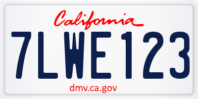 CA license plate 7LWE123