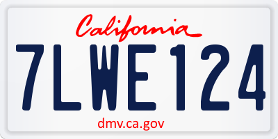 CA license plate 7LWE124