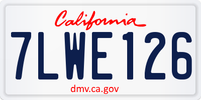 CA license plate 7LWE126
