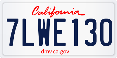 CA license plate 7LWE130