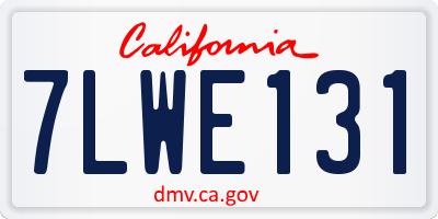 CA license plate 7LWE131