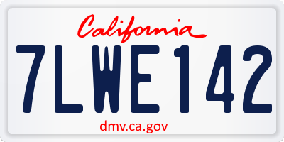 CA license plate 7LWE142
