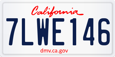 CA license plate 7LWE146