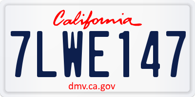 CA license plate 7LWE147