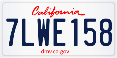 CA license plate 7LWE158
