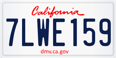 CA license plate 7LWE159