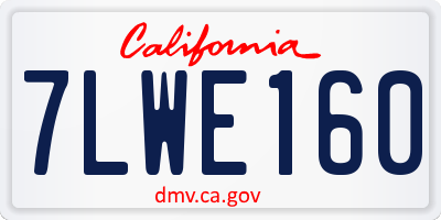 CA license plate 7LWE160