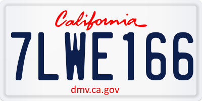CA license plate 7LWE166