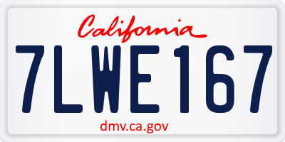 CA license plate 7LWE167