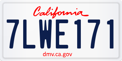 CA license plate 7LWE171