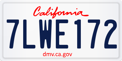 CA license plate 7LWE172