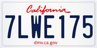 CA license plate 7LWE175