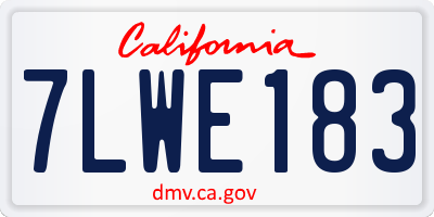 CA license plate 7LWE183