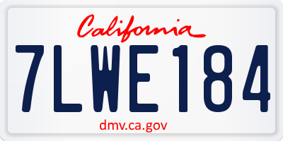 CA license plate 7LWE184