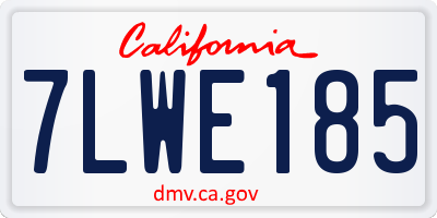 CA license plate 7LWE185