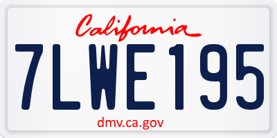 CA license plate 7LWE195
