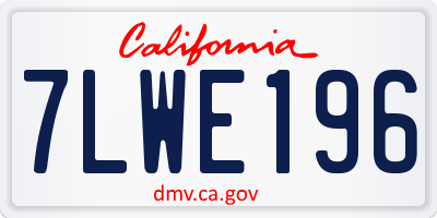 CA license plate 7LWE196