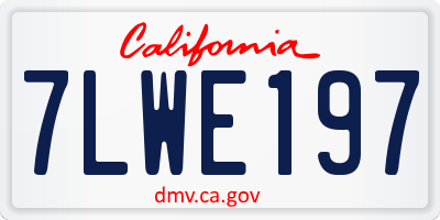 CA license plate 7LWE197