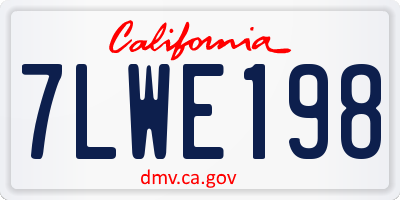 CA license plate 7LWE198
