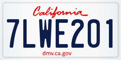 CA license plate 7LWE201