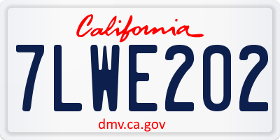 CA license plate 7LWE202