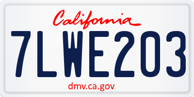 CA license plate 7LWE203