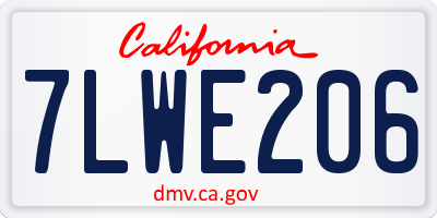 CA license plate 7LWE206