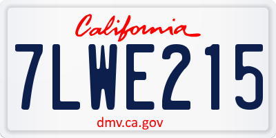 CA license plate 7LWE215