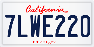 CA license plate 7LWE220