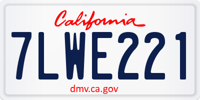 CA license plate 7LWE221