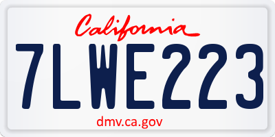 CA license plate 7LWE223