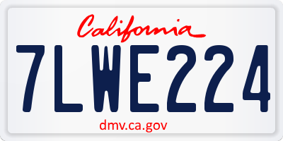 CA license plate 7LWE224