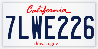 CA license plate 7LWE226