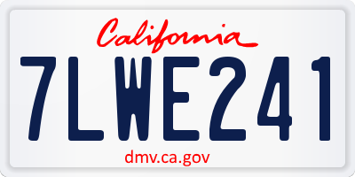 CA license plate 7LWE241