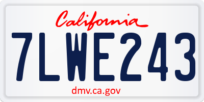 CA license plate 7LWE243