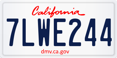 CA license plate 7LWE244