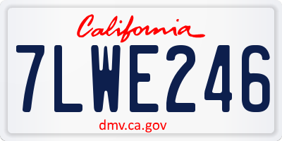 CA license plate 7LWE246