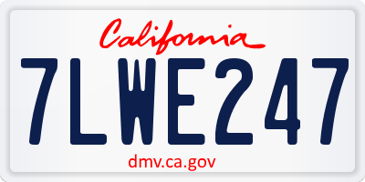 CA license plate 7LWE247
