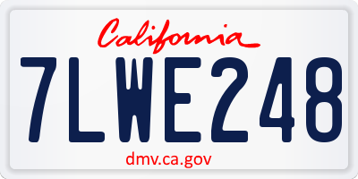 CA license plate 7LWE248