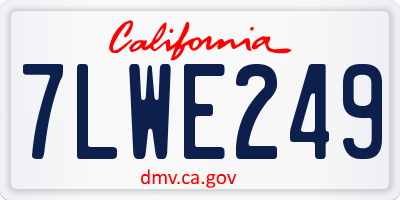 CA license plate 7LWE249