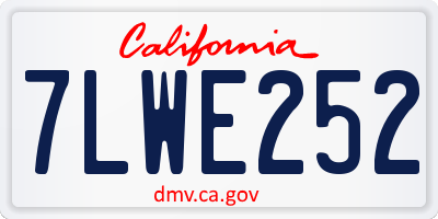 CA license plate 7LWE252