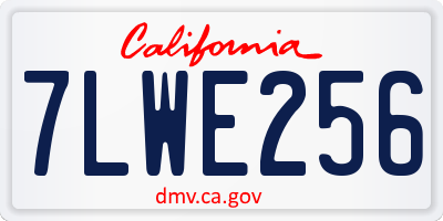 CA license plate 7LWE256