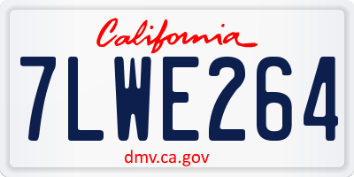 CA license plate 7LWE264