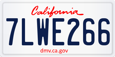 CA license plate 7LWE266