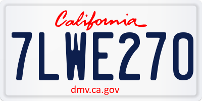 CA license plate 7LWE270