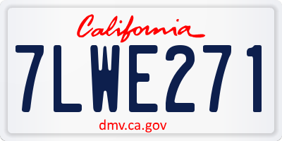 CA license plate 7LWE271